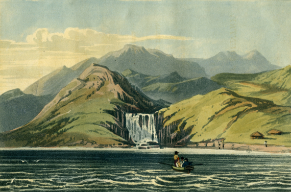 Highlighted Exhibits
Replica of Waterfall at Hong Cong (Kong) (1817) -
Over 200 years old, it is the first landscape painting portraying Hong Kong by the West
In Narrative of a Journey in the Interior of China (1818)
The original painting is part of the collection of the Hong Kong Museum of Art.
Clarke Abel was the Chief Medical Officer of the Amherst’s embassy to China, and the first naturalist from the West to write about Hong Kong.
His book Narrative of a Journey in the Interior of China, and of a Voyage to and from that country, in the years 1816-1817 published in 1818, containing not only descriptions of Hong Kong’s nature, but also a colourful illustration of the waterfall in Aberdeen, which is one of the earliest Western paintings depicting Hong Kong.