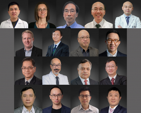 (first row) Mr Jianpiao CAI, Professor Ester CERIN, Dr CHAN Kwok-Hung, Professor Vincent CHENG Chi-Chung, Dr CHU Hin
(second row) Professor Benjamin John COWLING, Professor Peng GONG, Professor James LAM, Professor Gabriel Matthew LEUNG
(third row) Professor Dennis LEUNG Yiu-Cheong, Professor MAK Tak-Wah, Professor Malik PEIRIS, Professor Chuyang TANG
(fourth row) Professor Patrick WOO Chiu-Yat, Professor Joseph WU Tsz-Kei, Dr Cyril YIP Chik-Yan, Dr Shuofeng YUAN