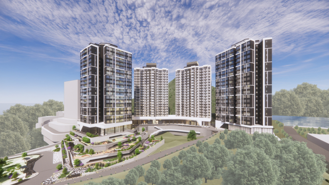 The High West Development comprises two student hostel buildings, two staff quarters buildings, and supporting facilities (Artist’s Impression) 